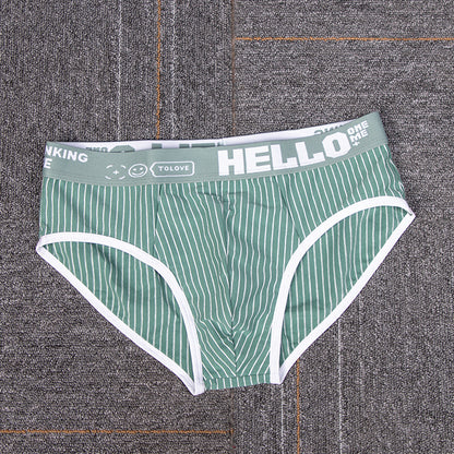 Striped Cotton Triangle Men's Briefs Low Waist Breathable Men's Underwear Briefs - Hiccupzz
