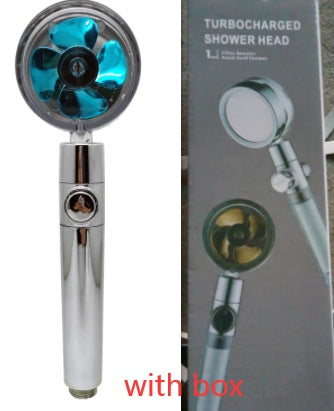 Shower Head Water flow 360 Degrees Rotating With Small Fan ABS Rain High Pressure Spray Nozzle Bathroom Accessories