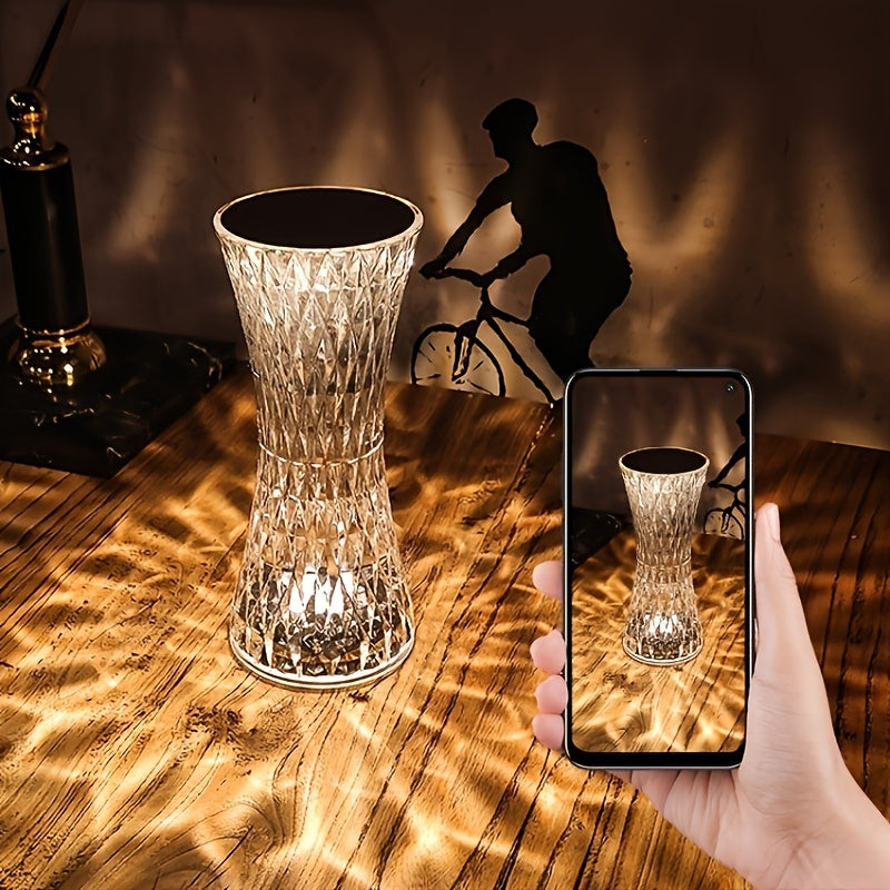 Gorgeous Crystal-Accented Touch-Activated Bedside Lamp - Adds a Touch of Luxury to Your Bedroom