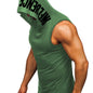 Men's Quick-Dry Hooded Tank Top with Letter Print - Moisture-Wicking Athletic Sleeveless Shirt for Gym & Running - Hiccupzz