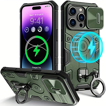 Wefor Case for iPhone 14 Pro Max Case with Stand, Slide Camera Cover, Military Grade Shockproof Portective Case Compatible with MagSafe Wireless Charger&Magnetic Car Mount Holder - Hiccupzz