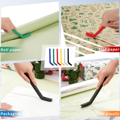 6-Pcs Easy-Glide Wrapping Paper Cutter Set – Safe, Battery-Free, and Perfect for Home, Office, or Classroom Use (6 Colors) - Hiccupzz