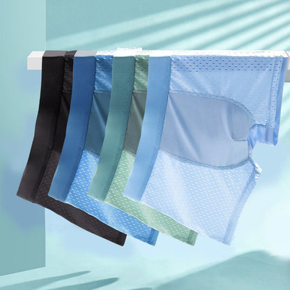 Men's Ice Silk Mesh See Through Breathable Boxer Briefs - Hiccupzz