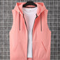 Men's Sleeveless Zip-Up Hoodie Vest with Pocket, Casual Outdoor Activewear - Hiccupzz