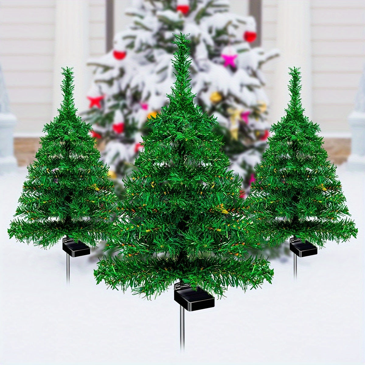 Solar-Powered Christmas Tree Garden Stake Lights