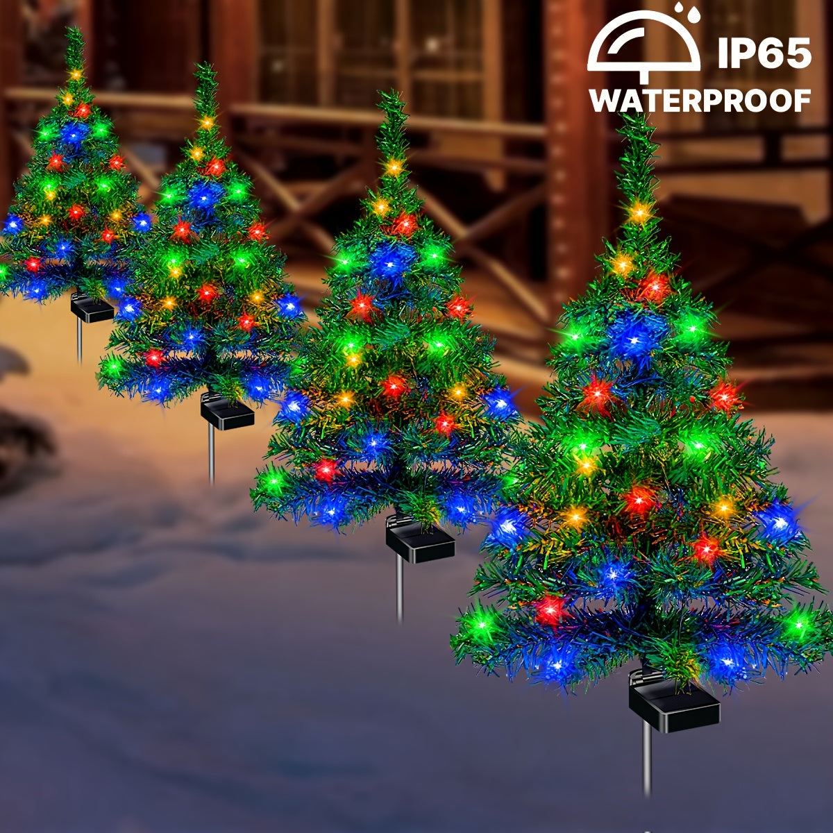 Solar-Powered Christmas Tree Garden Stake Lights