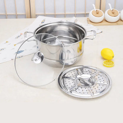 18-Piece Stainless Steel Cookware Set – Household Kitchen Soup Pot Set (16–26 cm)