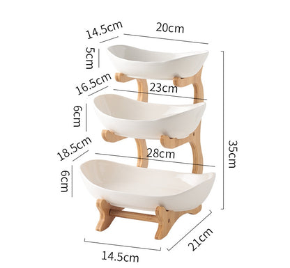 Multi-layer Fruit Tray for Living Room Coffee Table, Front Desk Display for Tea Snacks