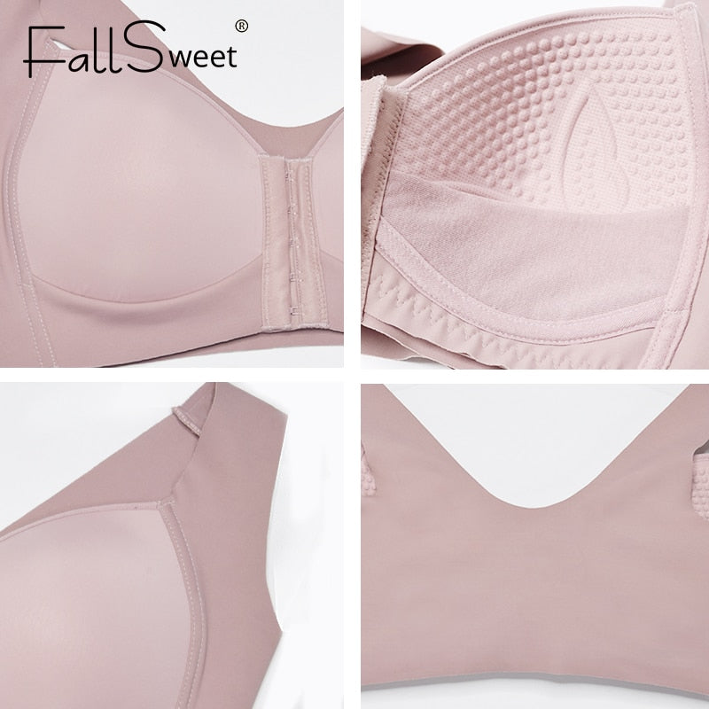 FallSweet  Front Closure Bras for Women Plus Size Underwear  Seamless Push Up Brassiere Vest Top Sexy Bra