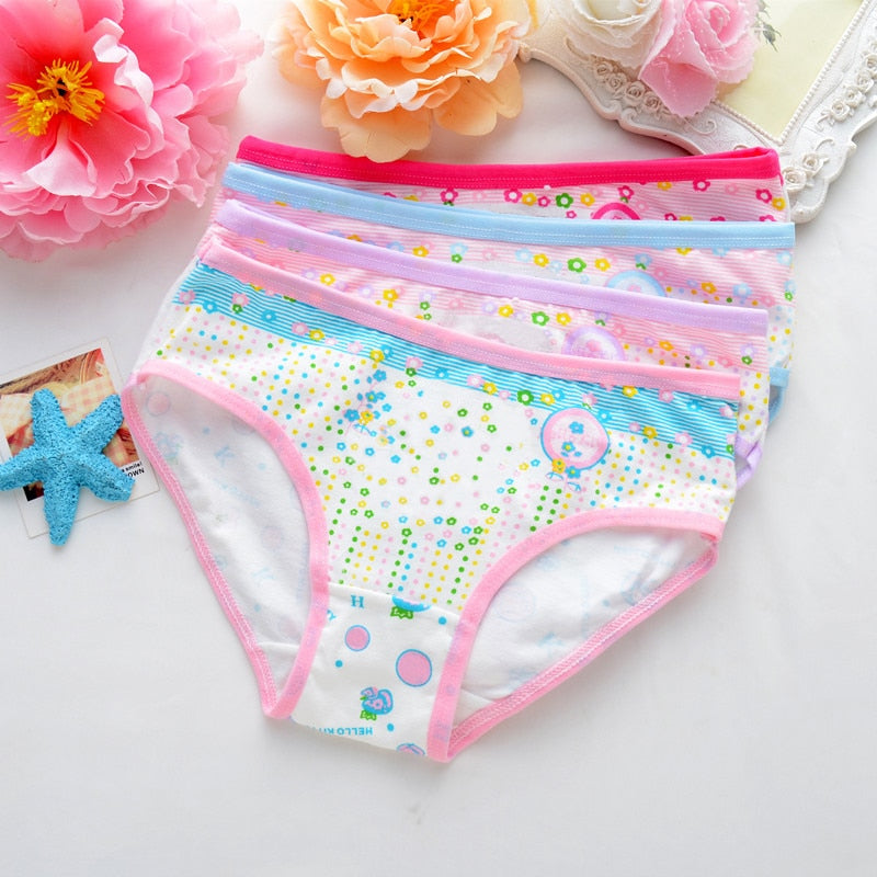 4 Pieces/Lot 2-10Y Underwear Cotton Panties for Girls