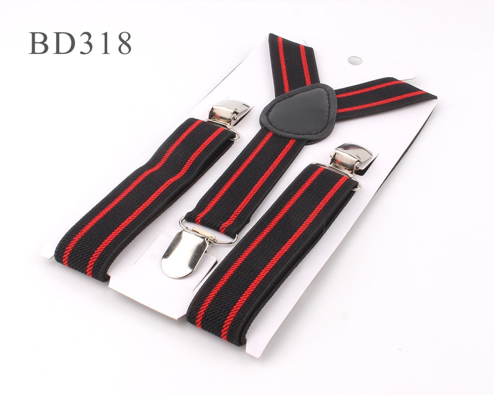 New Adjustable Kids Suspenders Elastic Striped Suspender Candy Color Children Braces Wedding Accessories Girls Boys Straps