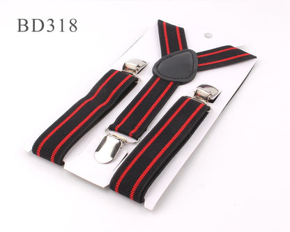 New Adjustable Kids Suspenders Elastic Striped Suspender Candy Color Children Braces Wedding Accessories Girls Boys Straps - Hiccupzz