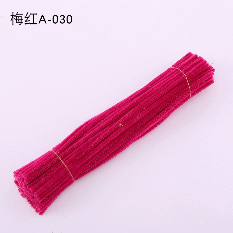 50/100pcs 30cm Chenille Stems Stick Cleaners Kids Educational Toys Handmade Colorful Chenille Stems Pipe for DIY Craft Supplies