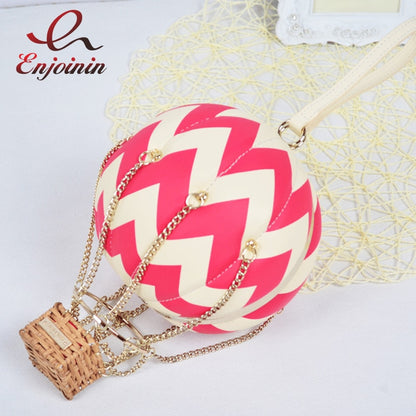 Red Hot Air Balloon Shape Handbag Party Clutch Bag for Women - Hiccupzz