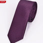 New Men's Casual Slim Ties Classic Polyester Woven Party Neckties Fashion Plaid Dots Man Neck Tie For Wedding Business Male Tie - Hiccupzz