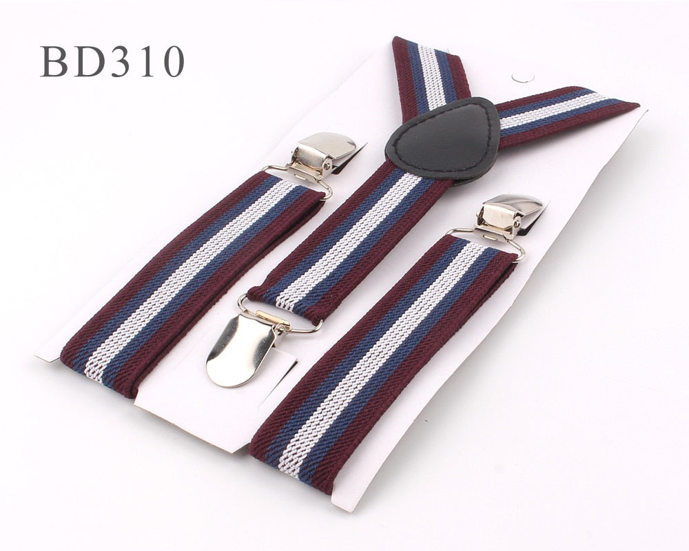 New Adjustable Kids Suspenders Elastic Striped Suspender Candy Color Children Braces Wedding Accessories Girls Boys Straps