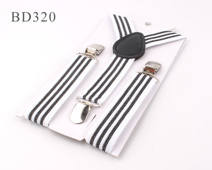 New Adjustable Kids Suspenders Elastic Striped Suspender Candy Color Children Braces Wedding Accessories Girls Boys Straps - Hiccupzz