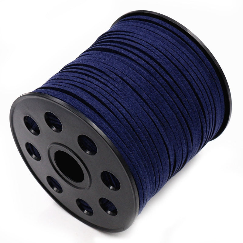 10m/lot 2.5mm Flat Faux Suede Braided Cord Korean Velvet Leather Thread for Necklace Jewelry Making