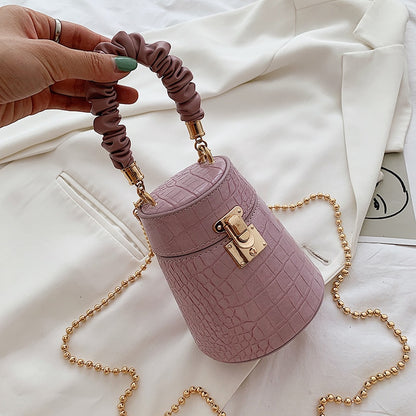 Crocodile Pattern Small Bucket Crossbody Bag for Women - Hiccupzz