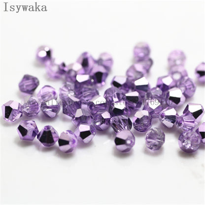 Multicolor 100pcs 4mm Bicone Austria Crystal Beads for DIY Jewelry Making - Hiccupzz