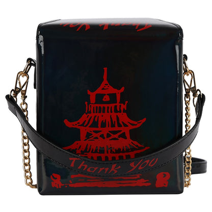 Chinese Takeout Box Purse Pu Leather Women Handbag Fashion Crossbody Bag Shoulder Chain Bag for Girl Bucket Bag - Hiccupzz