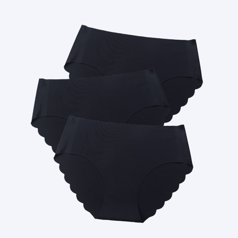 FallSweet 3 pcs/lot ! Seamless Panties Women Solid Sexy Underwear Mid Waist Briefs M to XXL