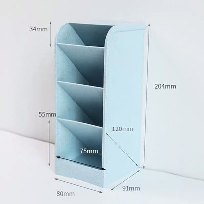 Creative Multifunctional 4 Grid Desktop Organizer Pen Holder Makeup Storage Box School Office Accessories Stationery - Hiccupzz