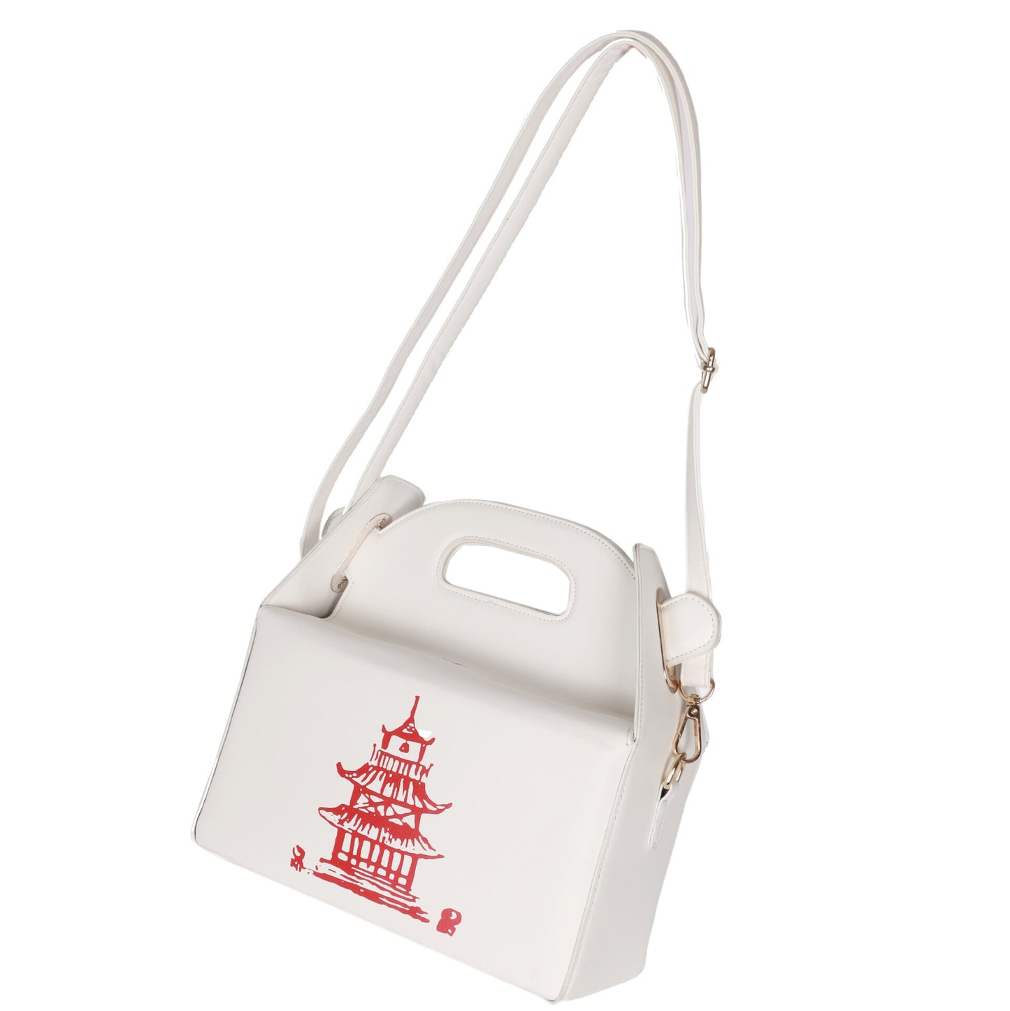 Chinese Takeout Box Tower Print Handbag for Women