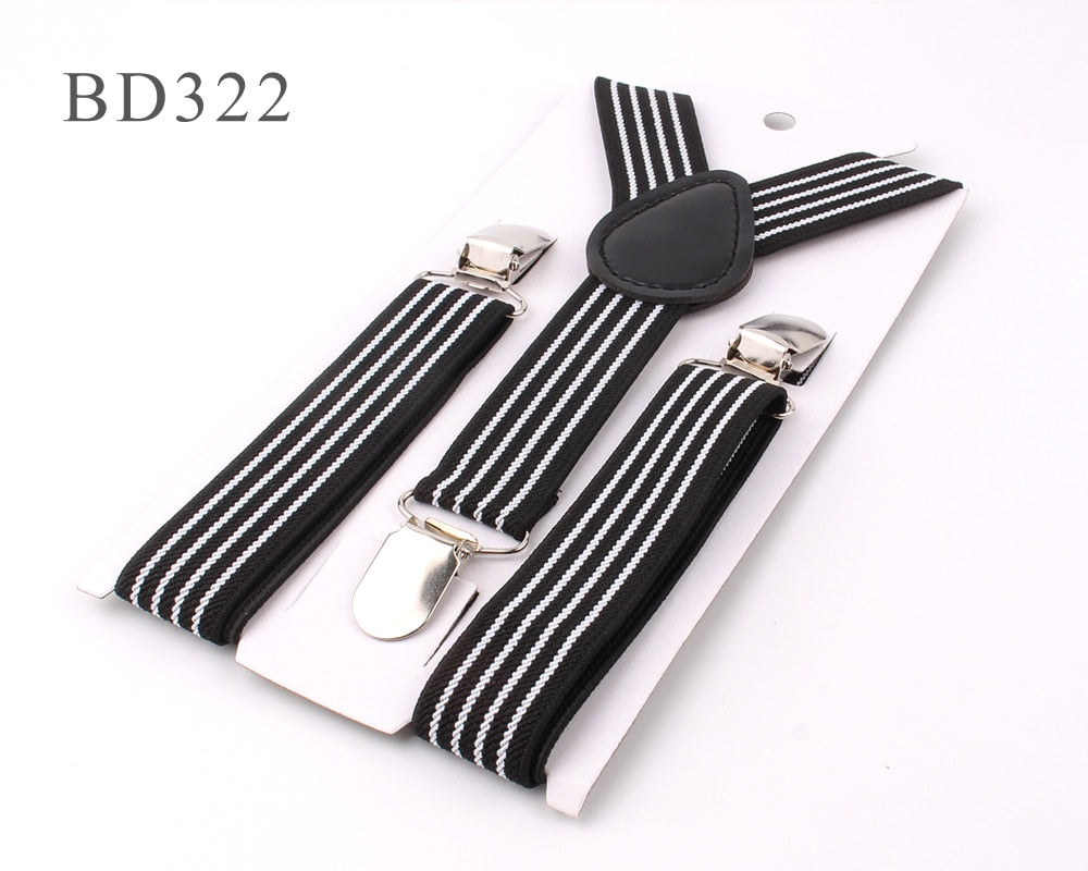 New Adjustable Kids Suspenders Elastic Striped Suspender Candy Color Children Braces Wedding Accessories Girls Boys Straps