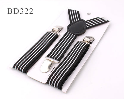 New Adjustable Kids Suspenders Elastic Striped Suspender Candy Color Children Braces Wedding Accessories Girls Boys Straps - Hiccupzz