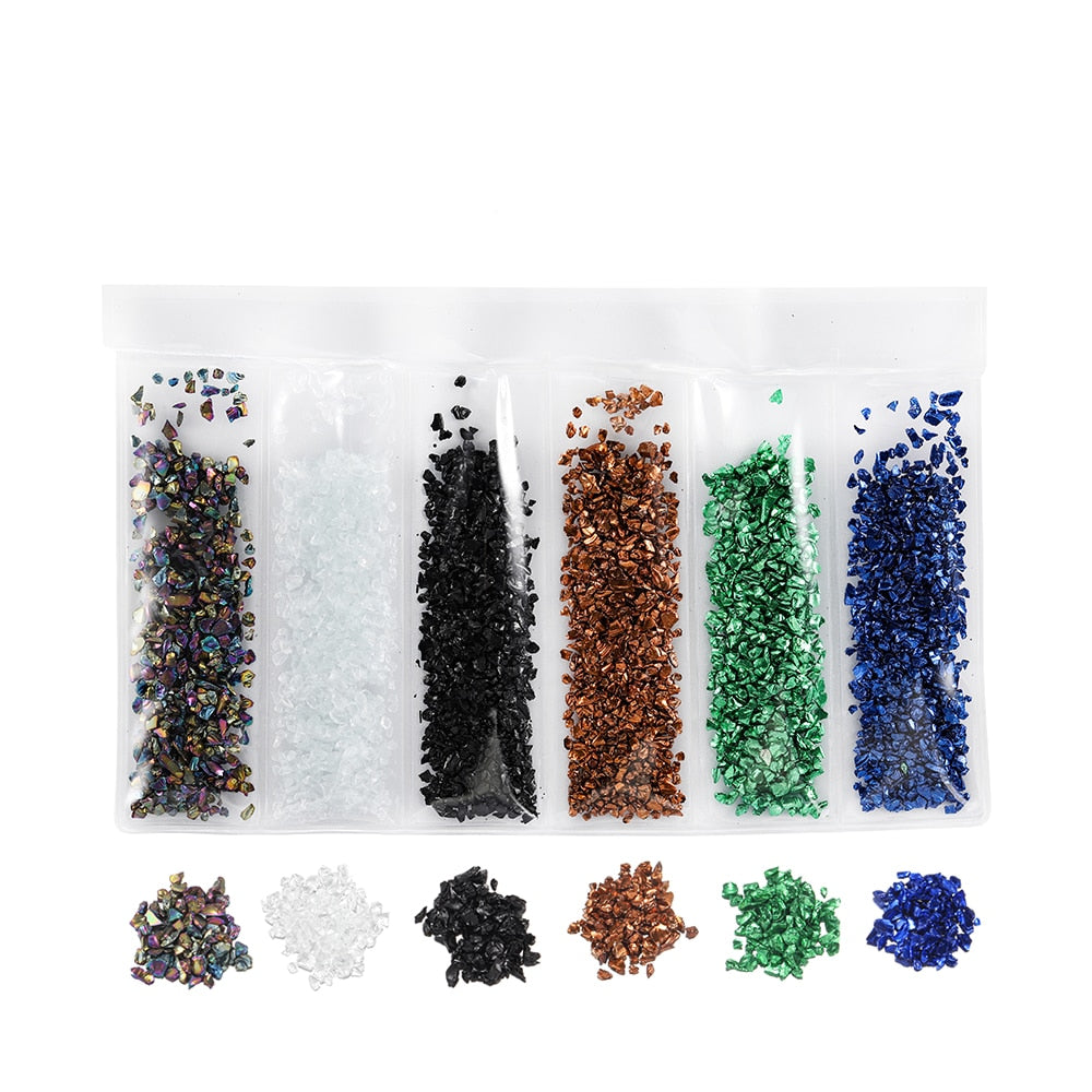 20g/lot Multi-color Mixing Nail Art Crushed Glass Nail Stones