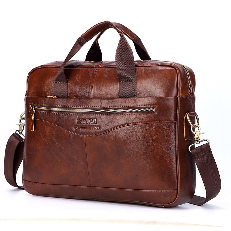 Bolsos de mano de piel auténtica para hombre