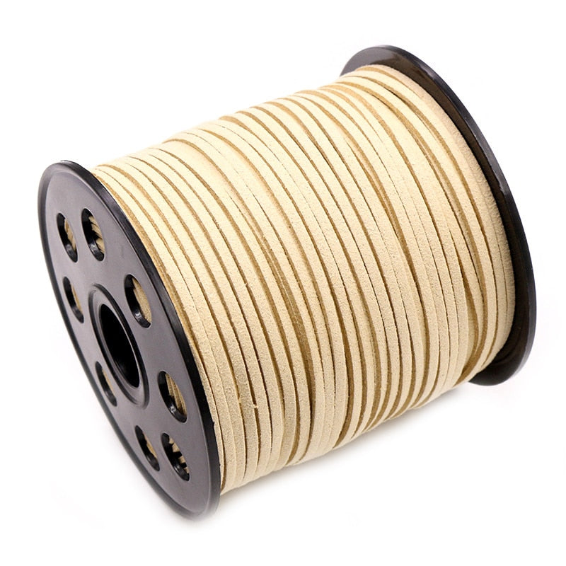 10m/lot 2.5mm Flat Faux Suede Braided Cord Korean Velvet Leather Thread for Necklace Jewelry Making