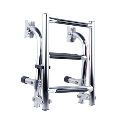 3 Steps Stainless Steel Boat Ladder Grips 2+1 Steps Transom Mount Folding Stern Ladder Gunwale-Mounted Removable Ladder - Hiccupzz