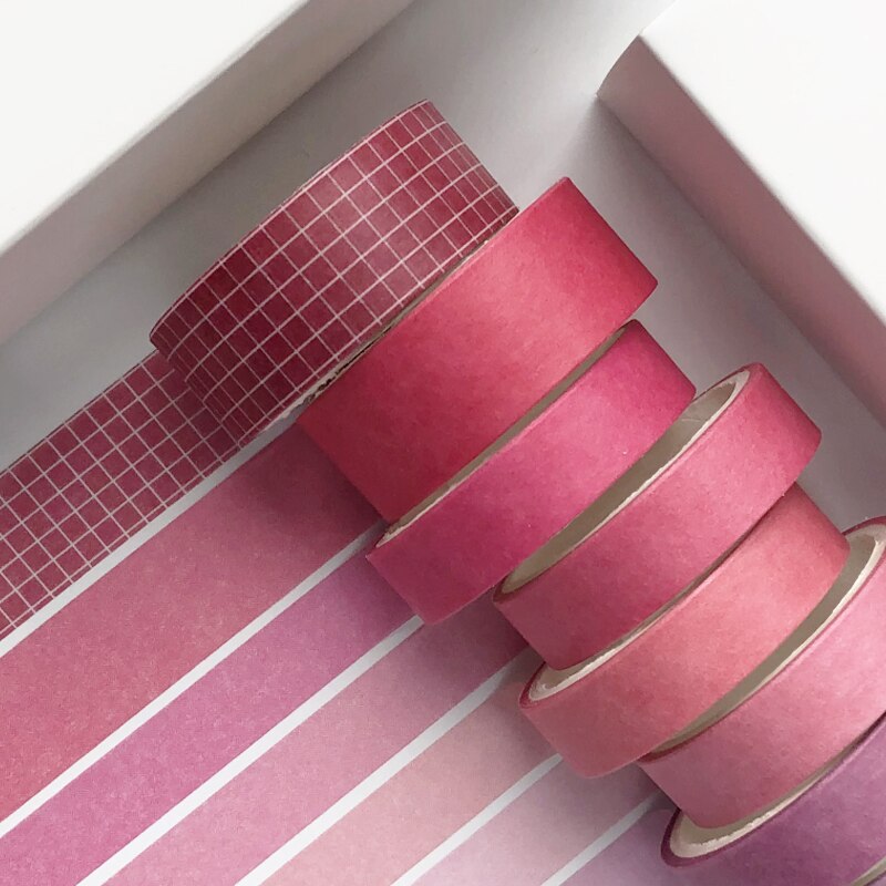 8pcs/set Retro Solid Color Basic Decoration Washi Tape Set