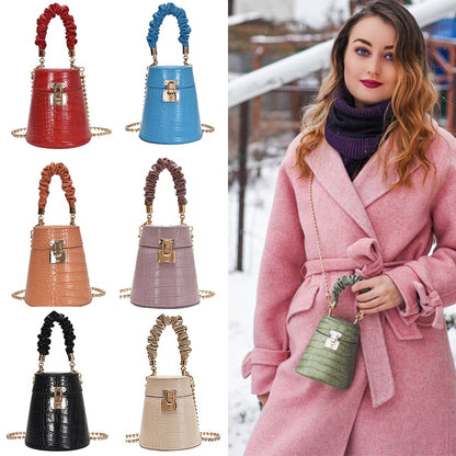 Crocodile Pattern Small Bucket Crossbody Bag for Women - Hiccupzz