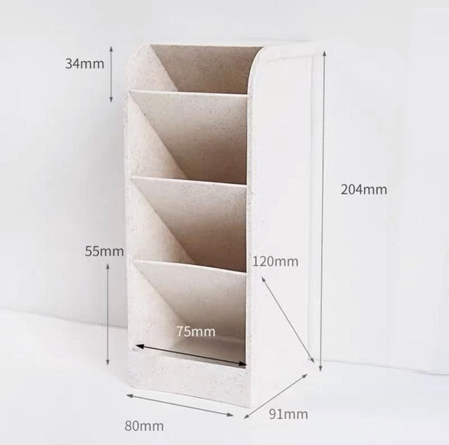 Creative Multifunctional 4 Grid Desktop Organizer Pen Holder Makeup Storage Box School Office Accessories Stationery