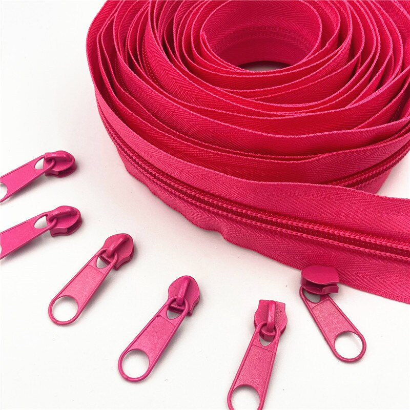 5 Meters (5.4 Yard ) 5 # (20 Colors) Long Nylon Coil Zipper  with 10pcs Zipper Slider for DIY Sewing Clothing Accessories