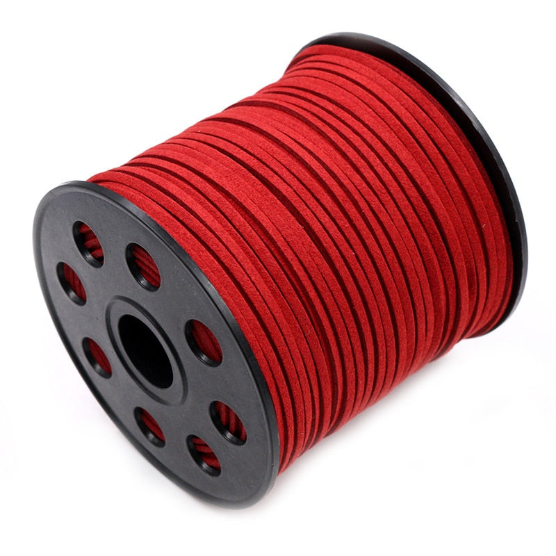 10m/lot 2.5mm Flat Faux Suede Braided Cord Korean Velvet Leather Thread for Necklace Jewelry Making