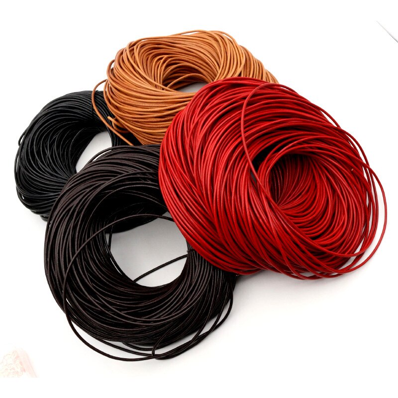 4 Color Genuine Cow Leather Round Thong Cord  for Jewelry Making - Hiccupzz