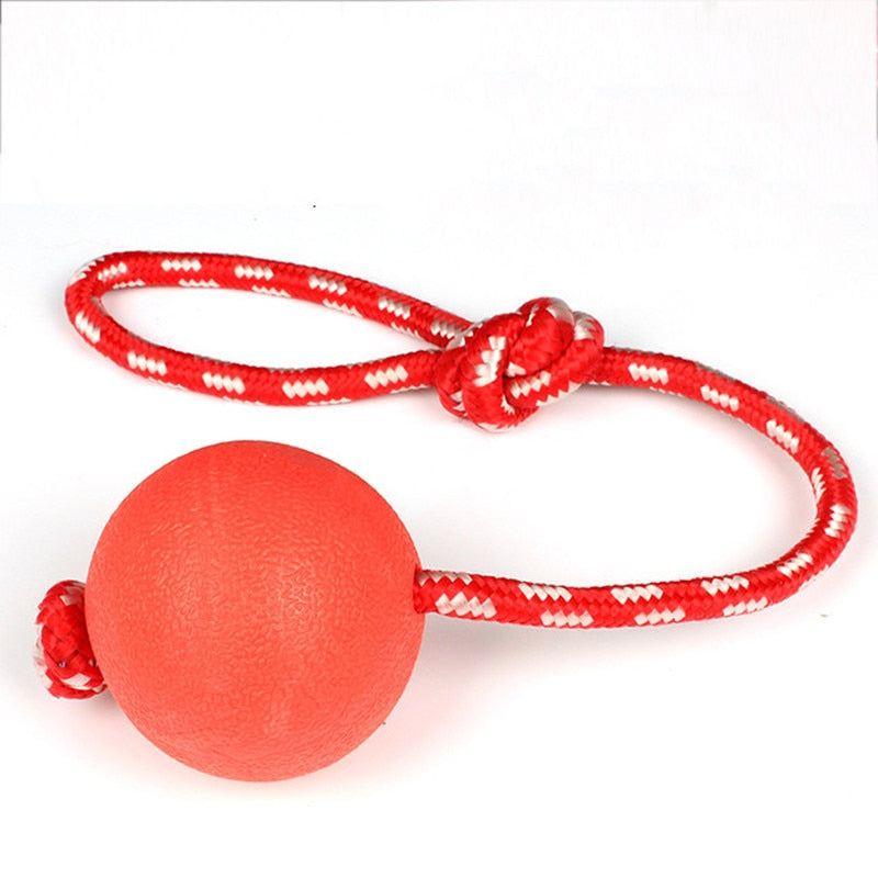 Dog Ball Indestructible Chew Bouncy Rubber Ball Toys Pet Dog Toy Ball with String Interactive Toys for Big Dog Puppy Games Toys