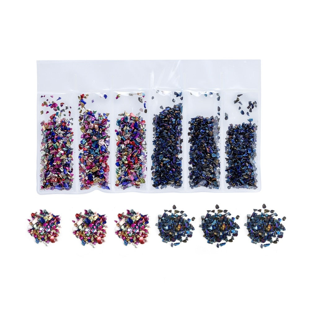 20g/lot Multi-color Mixing Nail Art Crushed Glass Nail Stones