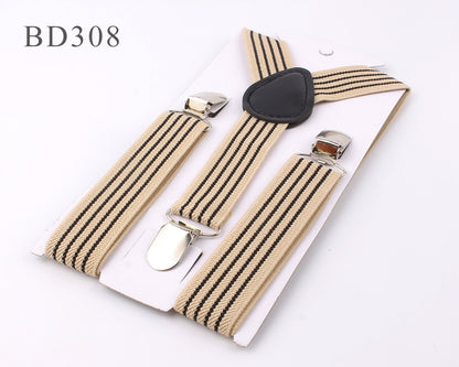 New Adjustable Kids Suspenders Elastic Striped Suspender Candy Color Children Braces Wedding Accessories Girls Boys Straps - Hiccupzz