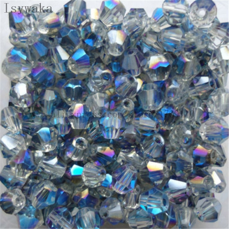 Multicolor 100pcs 4mm Bicone Austria Crystal Beads for DIY Jewelry Making