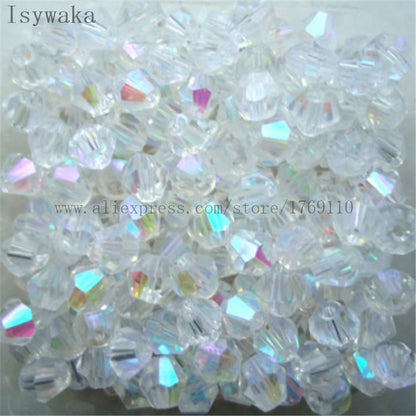 Multicolor 100pcs 4mm Bicone Austria Crystal Beads for DIY Jewelry Making - Hiccupzz