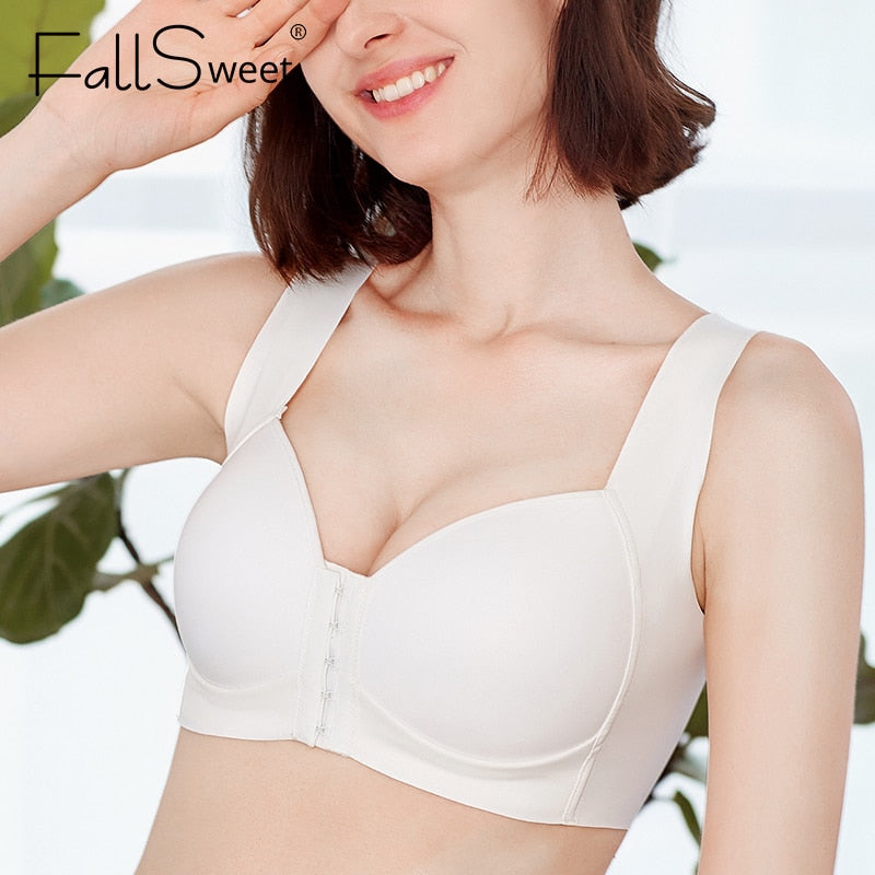 FallSweet  Front Closure Bras for Women Plus Size Underwear  Seamless Push Up Brassiere Vest Top Sexy Bra