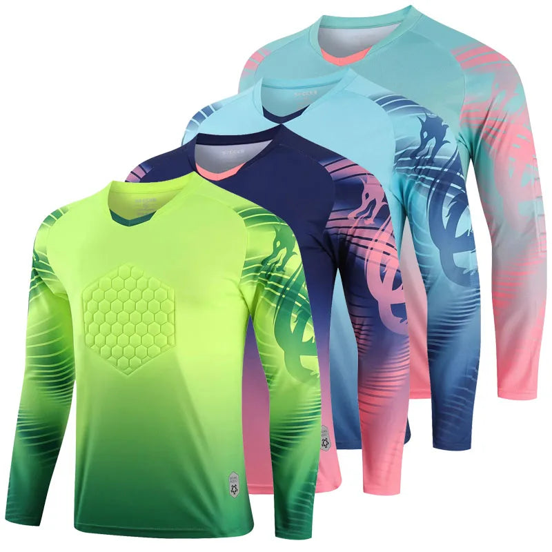 Men Football jersey 2024 New Adults Goal Keeper Long Sleeves tracksuit Soccer Training