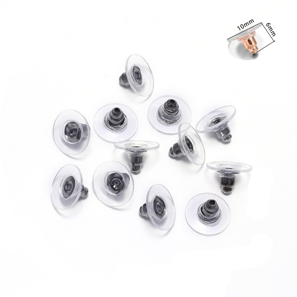 200-2000pcs Soft Silicone Rubber Earring Back Stoppers for Stud Earrings