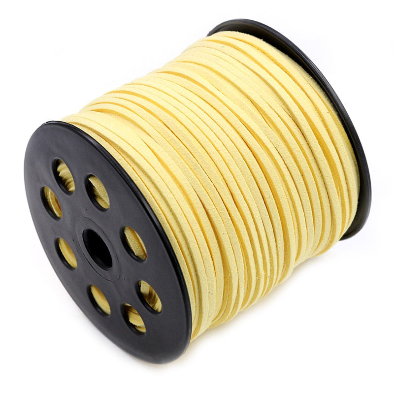 10m/lot 2.5mm Flat Faux Suede Braided Cord Korean Velvet Leather Thread for Necklace Jewelry Making