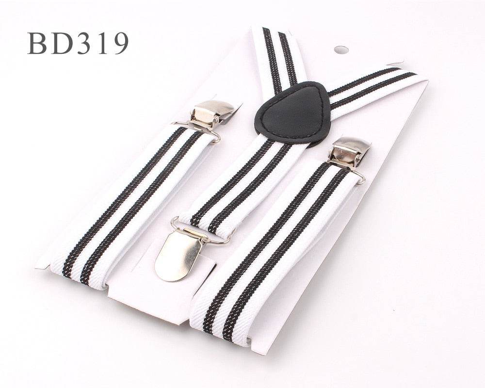 New Adjustable Kids Suspenders Elastic Striped Suspender Candy Color Children Braces Wedding Accessories Girls Boys Straps